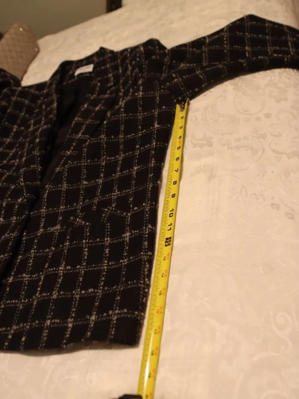 ALfred Dunner Black/White Tweed Wool Blazer Single Button Closure SIze 14